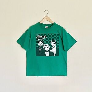 The Police Band 2007 Tour Sting Graphic Green Concert T Shirt Adult Large
